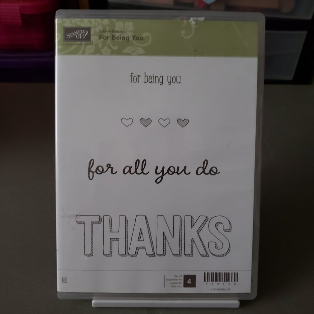 Stampin' Up! 'FOR BEING YOU' Cling Stamp Set (Used)